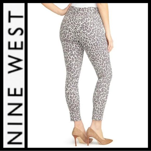 NWOT Nine West Slim Fit Gramercy Leopard Jean - Picture 3 of 8